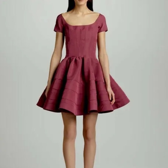 Zac Posen Dresses & Skirts - Zac Posen women's Wool Dress 4 Red Short Sleeve Fit-And Flare Dress